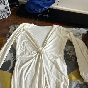 Off-white, low cut dress